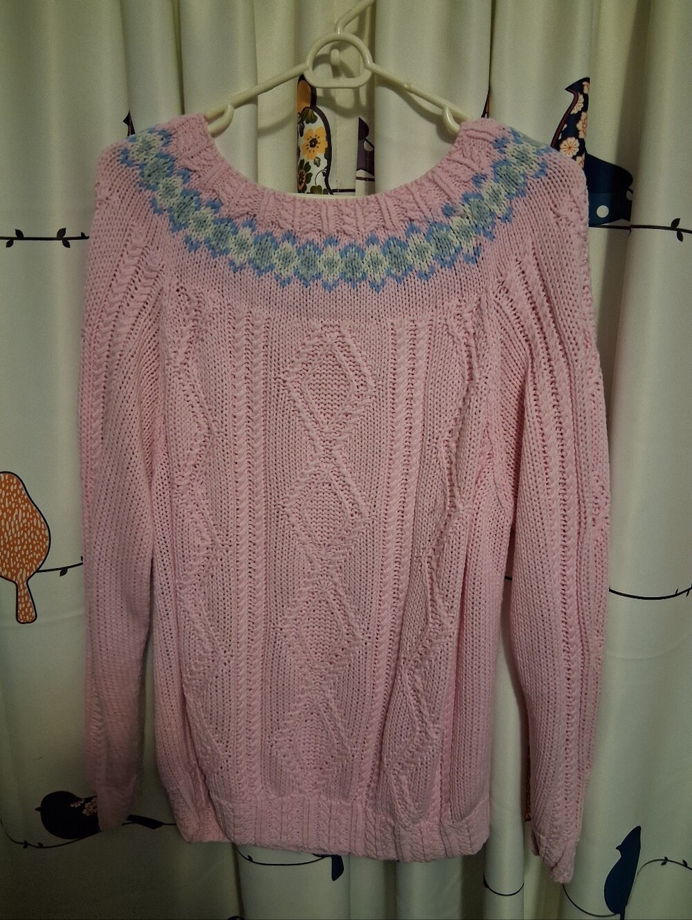 Women’s Pink Acrylic Knit Sweater - Size M